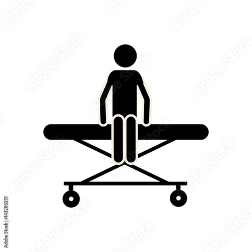 silhouette man over gurney, vector illustration design