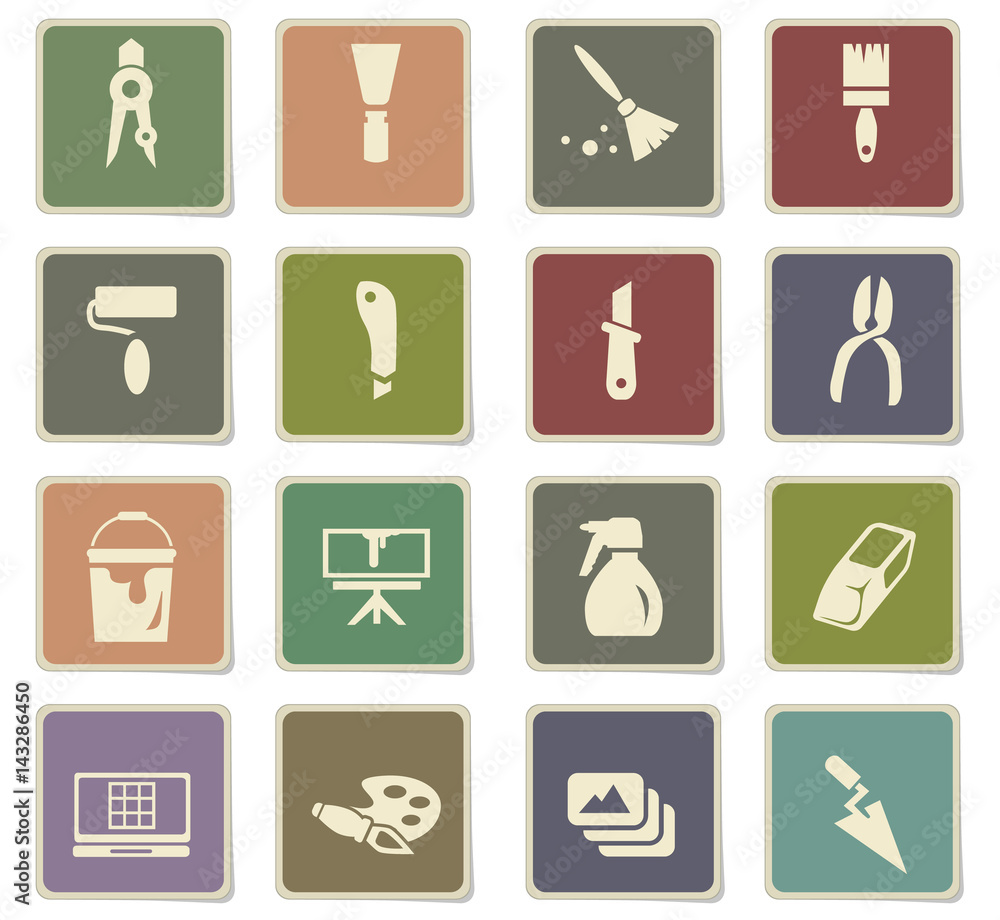 art tools icon set art tools icon set