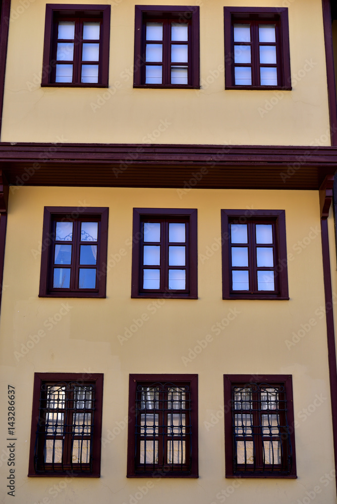 Restored Ottoman House's Windows in Eskisehir, Turkey Restored Ottoman House's Windows in Eskisehir, Turkey