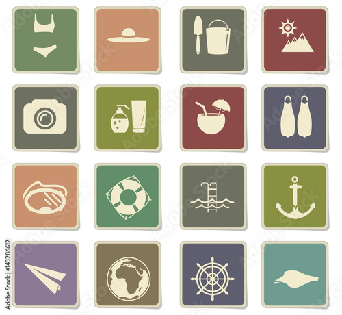 beach icon set