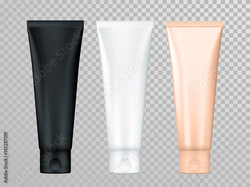 Cream or lotion tubes isolated vector skin care cosmetic package template