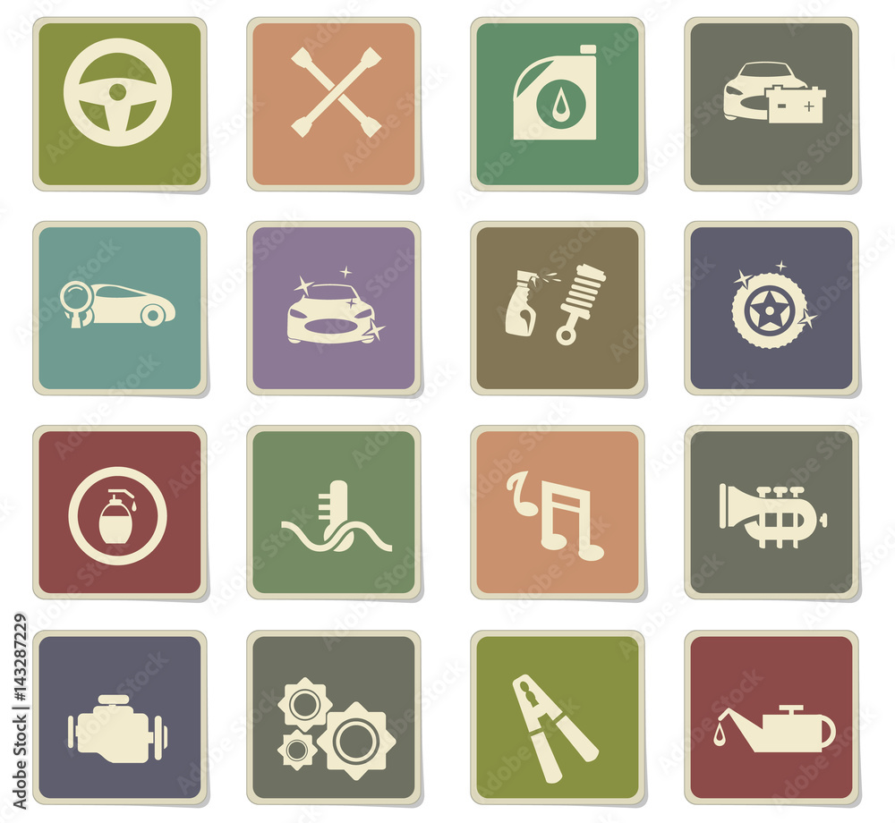 car shop icon set car shop icon set