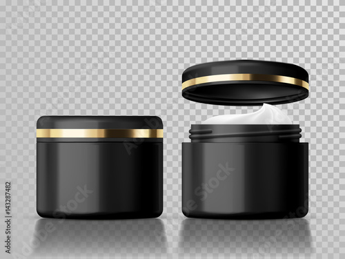 Cream jar isolated vector skin care cosmetic package template