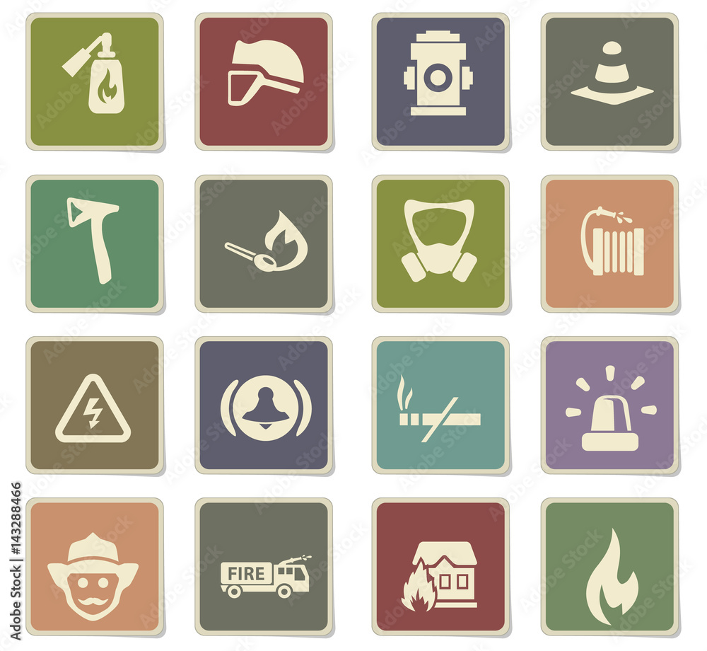 fire brigade icon set