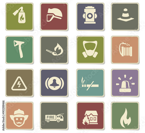 fire brigade icon set