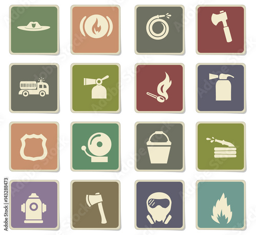 fire brigade icon set