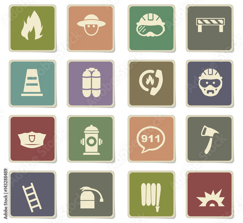 fire brigade icon set