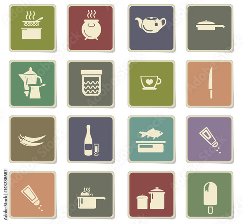 food and kitchen icon set
