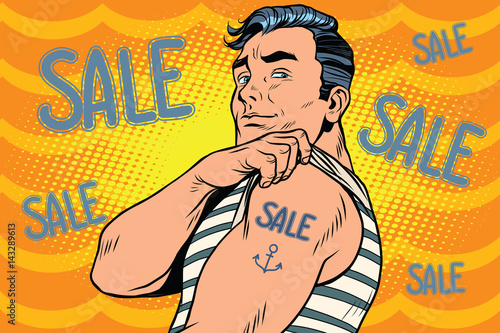 Sailor with sale tattoo on hand