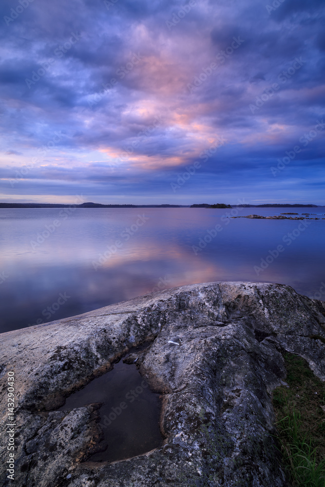 Sunset in Swedish archipelago outside Stockholm Sunset in Swedish archipelago outside Stockholm