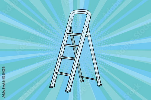 Aluminum ladder for repairs in the house