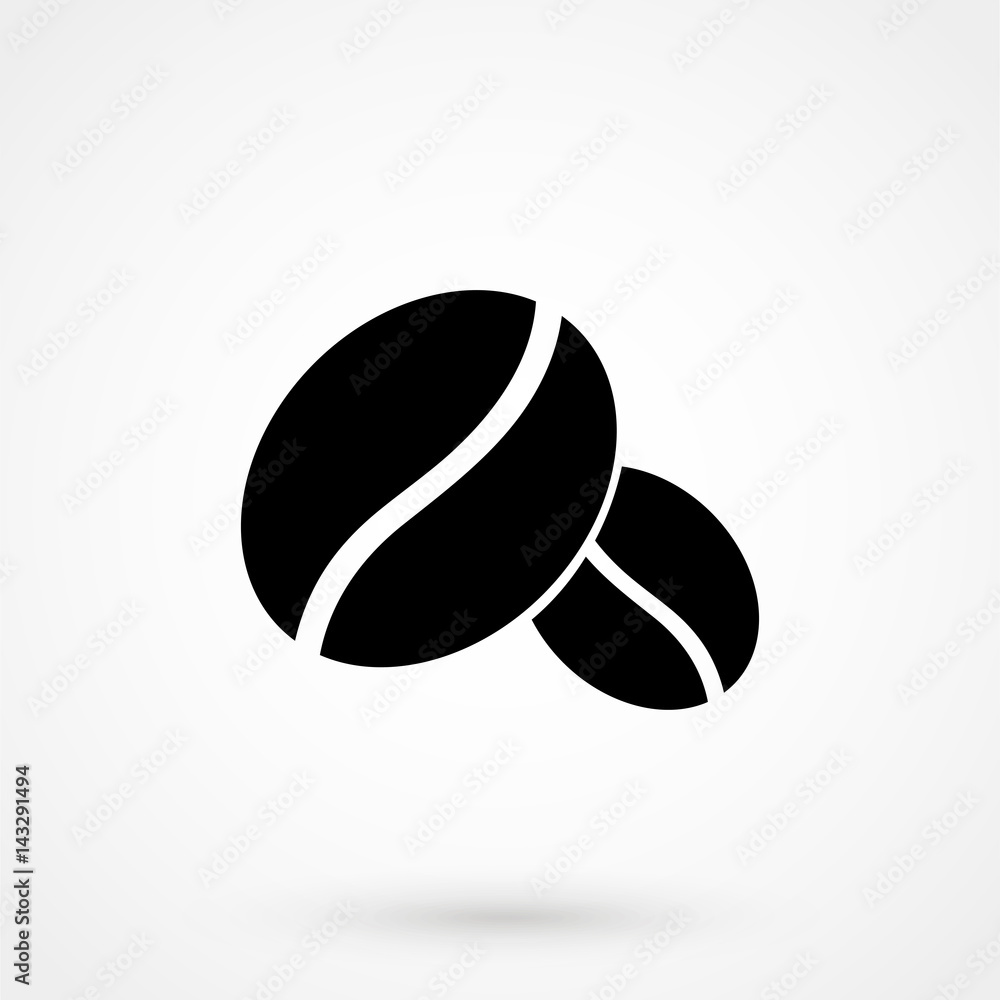 Fototapeta premium Coffee bean icon, vector