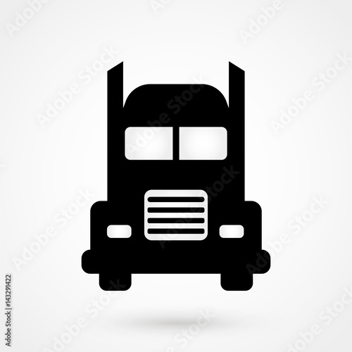 Truck front image. Vector icon