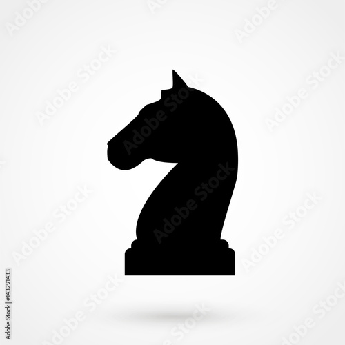 Chess Knight simple icon on white background. Vector illustration.