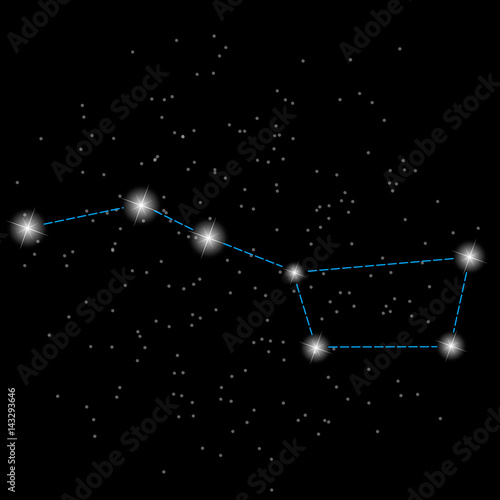 constellation of the big dipper . vector image of a constellation