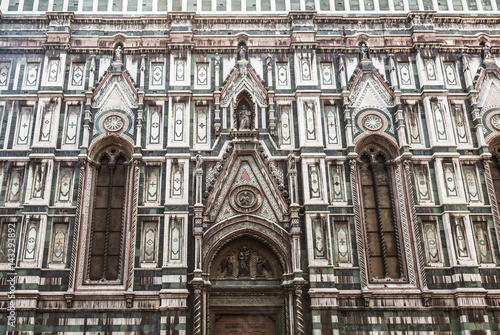  Facade of the Cathedral of Santa Maria del Fiore, fragment. Florence, Italy
