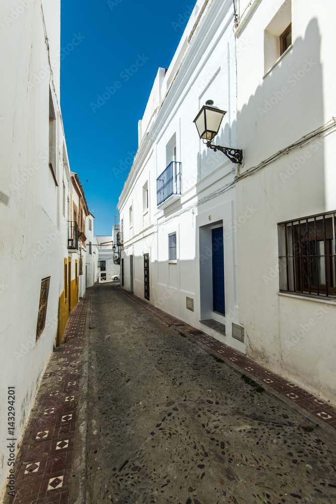 Narrow street in Tarifa, Spain