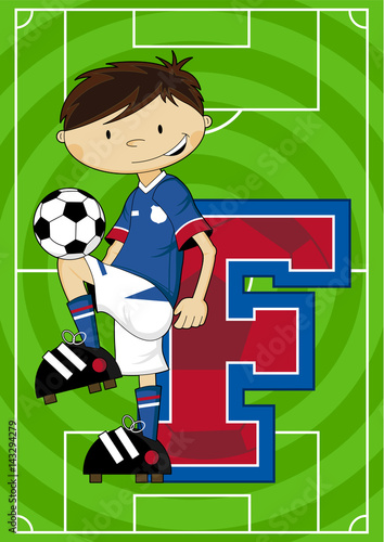F is for Football Alphabet Learning Illustration