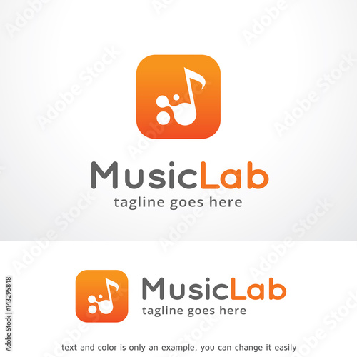 Music Lab Logo Template Design Vector, Emblem, Design Concept, Creative Symbol, Icon