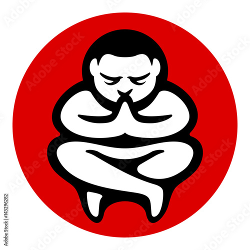 Yoga zen meditation symbol illustration