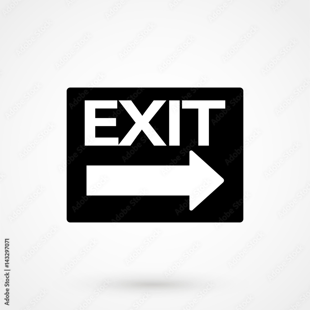 Exit sign vector icon. Festival sign. Gate symbol Exit sign vector icon. Festival sign. Gate symbol