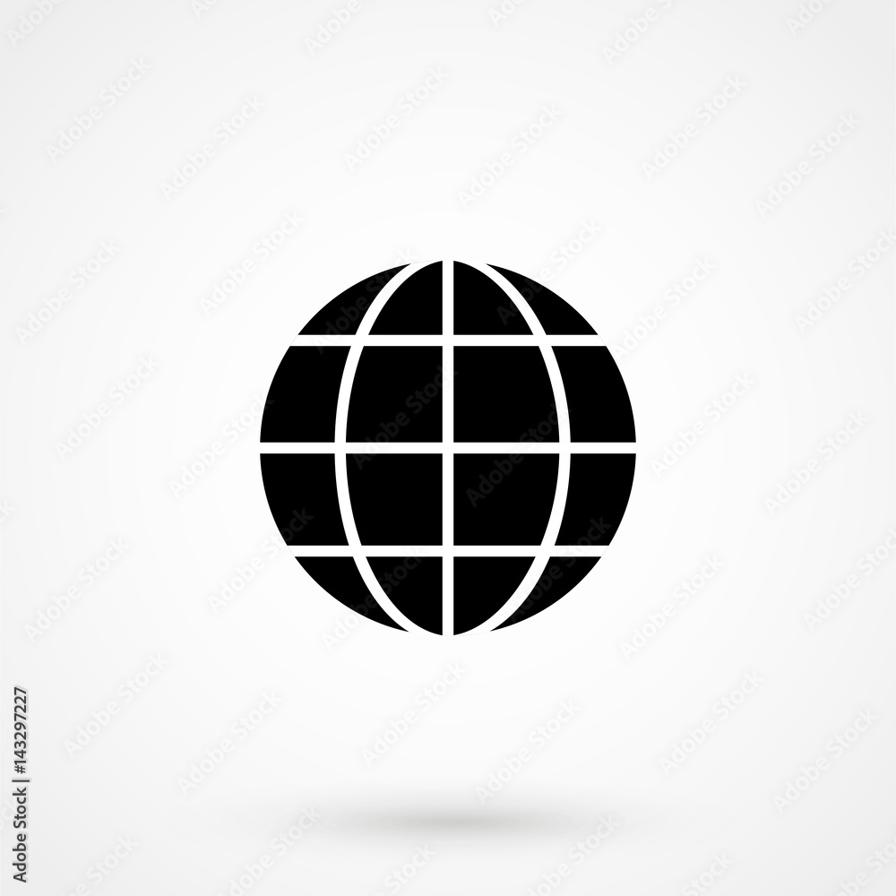 Globe Icon Vector Illustration on the white background. Globe Icon Vector Illustration on the white background.