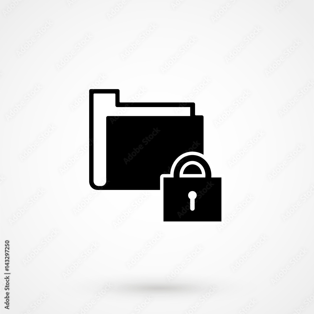 closed folder flat icon. folder with a closed lock closed folder flat icon. folder with a closed lock