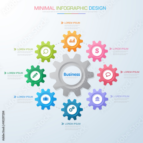 Infographic Elements with business icon on full color background  process or steps and options workflow diagrams,vector design element eps10 illustration