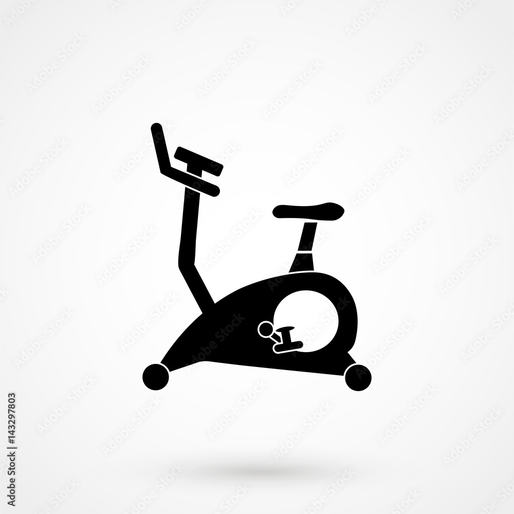 Exercise bike icon. Exercise bike icon.