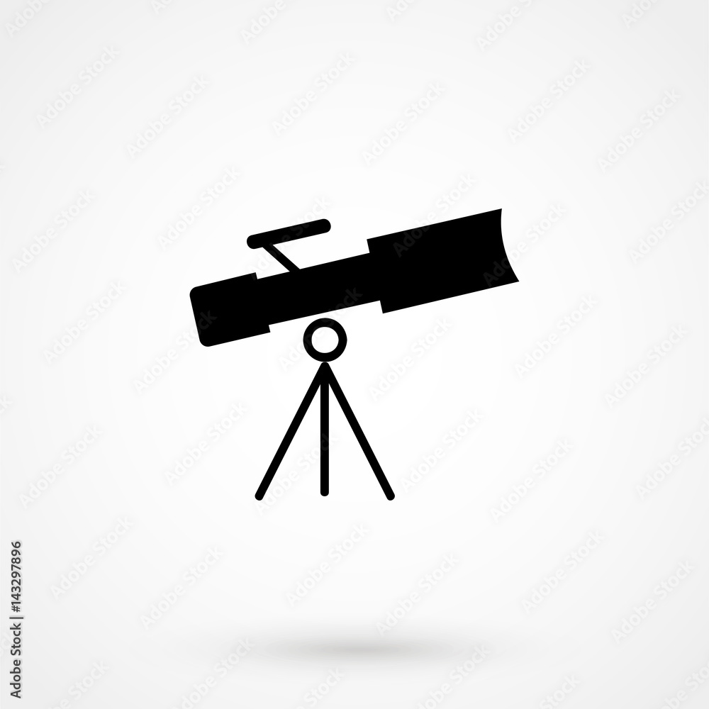 Telescope icon vector, solid illustration, pictogram isolated on white Telescope icon vector, solid illustration, pictogram isolated on white