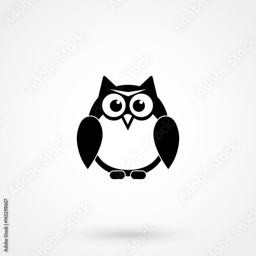 Vector images of owl on a white background.