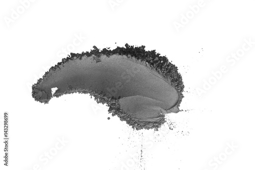 Activated charcoal powder shot with macro lens, above view