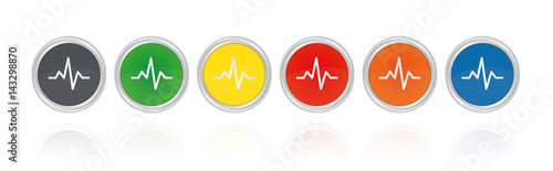 Silberne Buttons, bunt - Puls