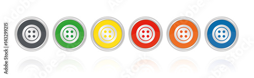 Silberne Buttons, bunt - Knopf