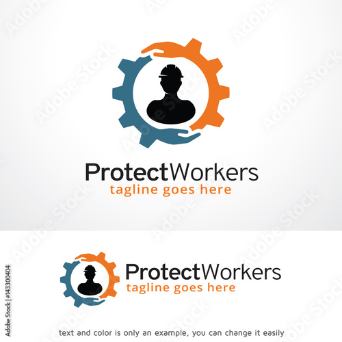 Protect Workers Logo Template Design Vector, Emblem, Design Concept, Creative Symbol, Icon