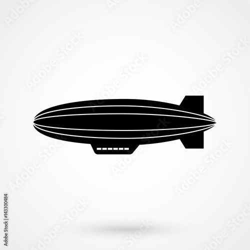 Airship zeppelin icon. Dirigible illustration.