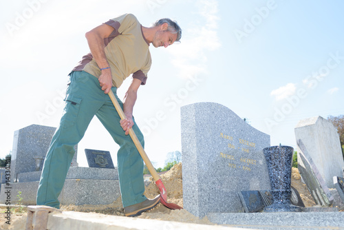 groundskeeper in cemetary