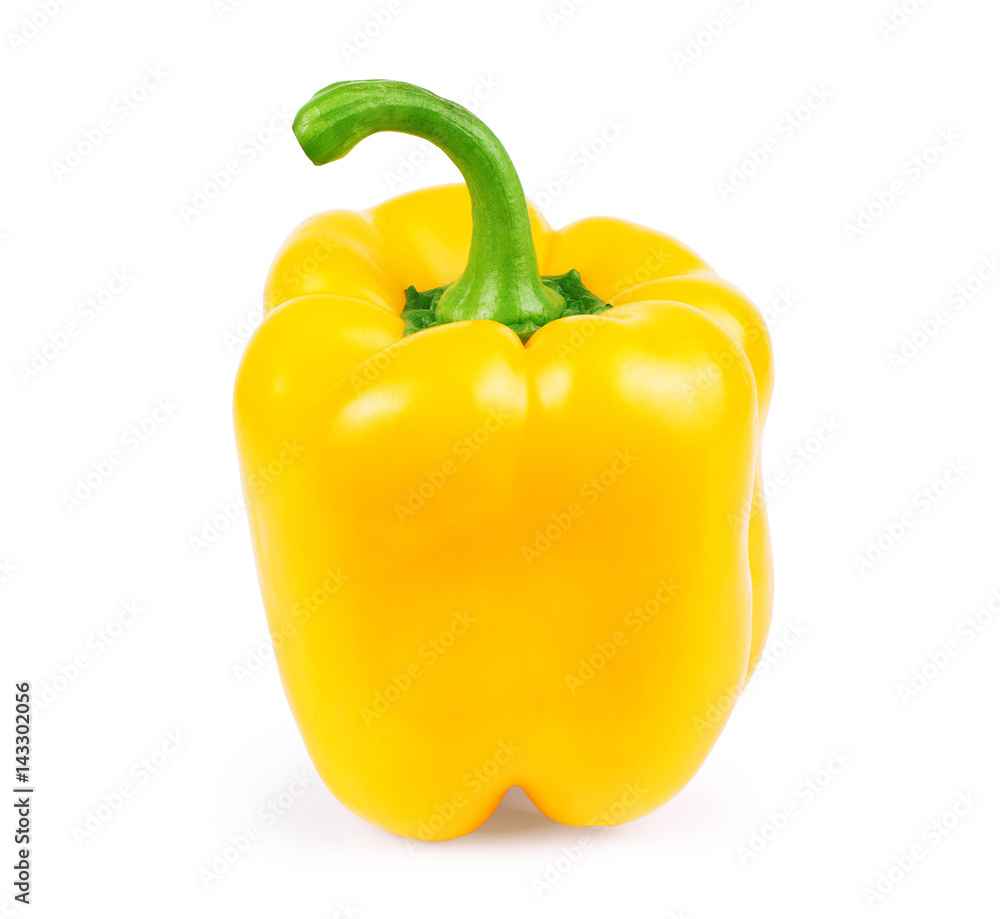 fresh yellow paprika isolated on white background fresh yellow paprika isolated on white background