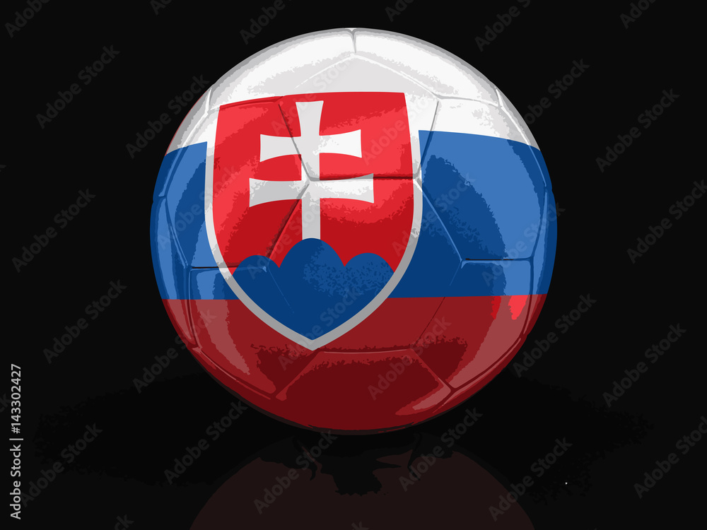 Obraz premium Soccer football with Slovak flag. Image with clipping path
