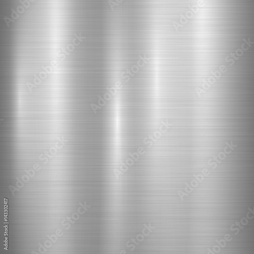 Metal abstract technology background with polished, brushed texture, chrome, silver, steel, aluminum for design concepts, web, prints, posters, wallpapers, interfaces. Vector illustration.