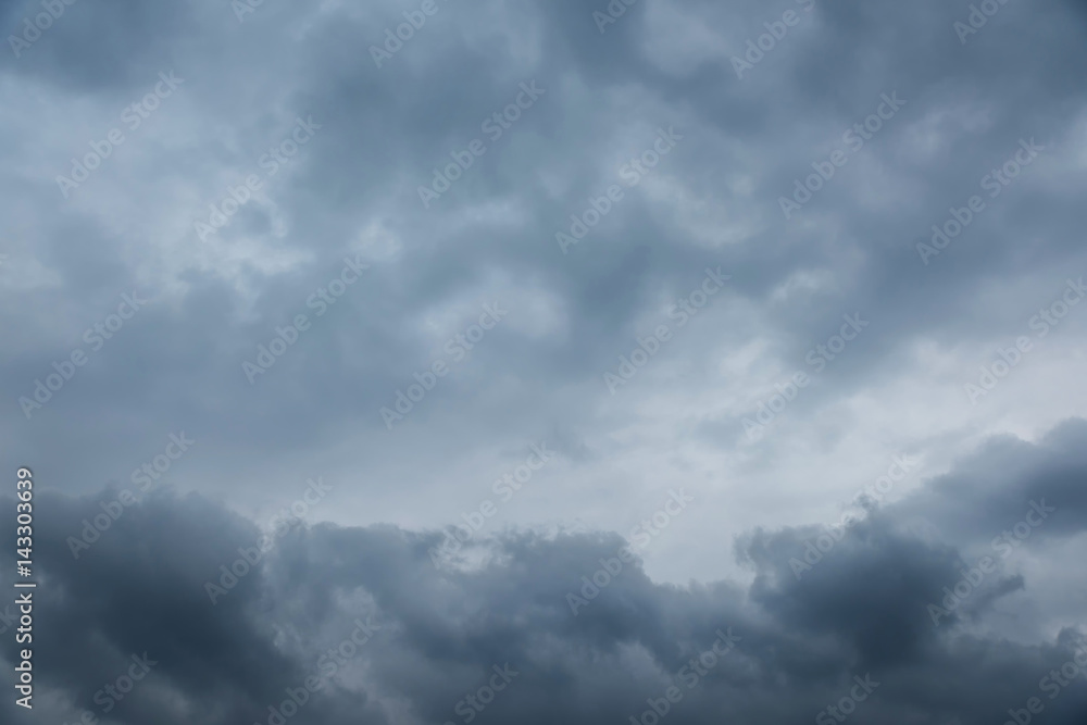 Dark sky and black clouds before rainy, Dramatic black cloud and thunderstorm