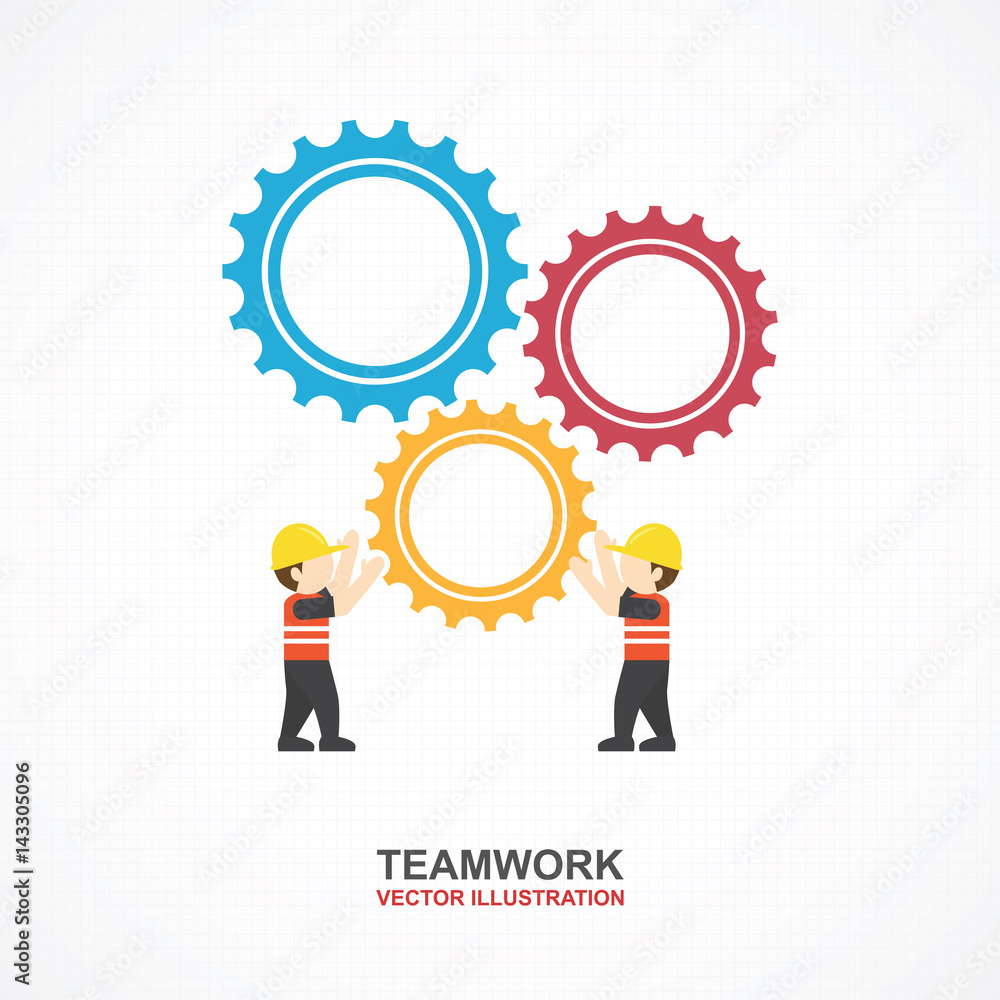 Easy to edit with people and gear. Infographic Template. Vector Illustration. Easy to edit with people and gear. Infographic Template. Vector Illustration.