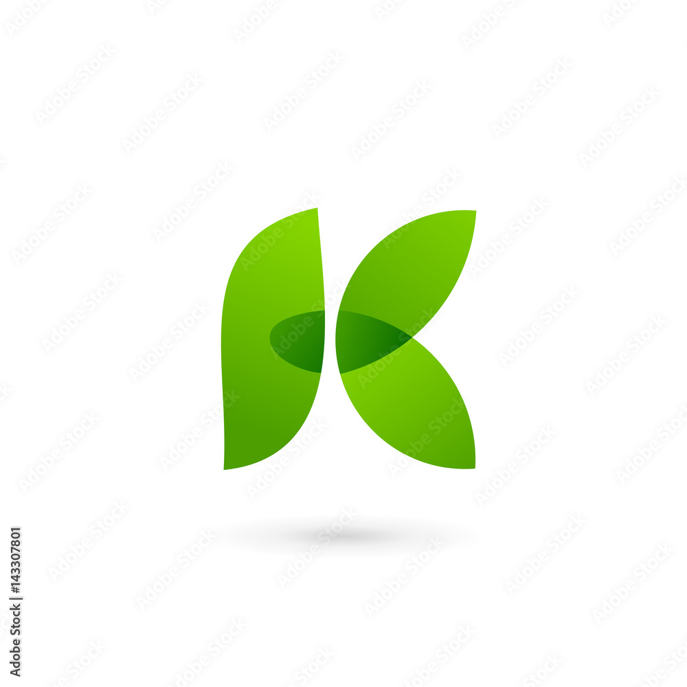 Letter K eco leaves logo icon design template elements Letter K eco leaves logo icon design template elements