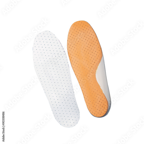 orthopedic insoles on white background