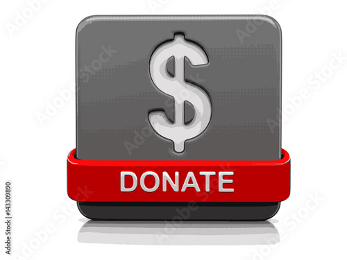 Sign donate. Image with clipping path