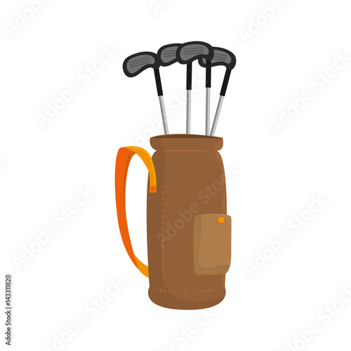 golf clubs bag isolated icon vector illustration design