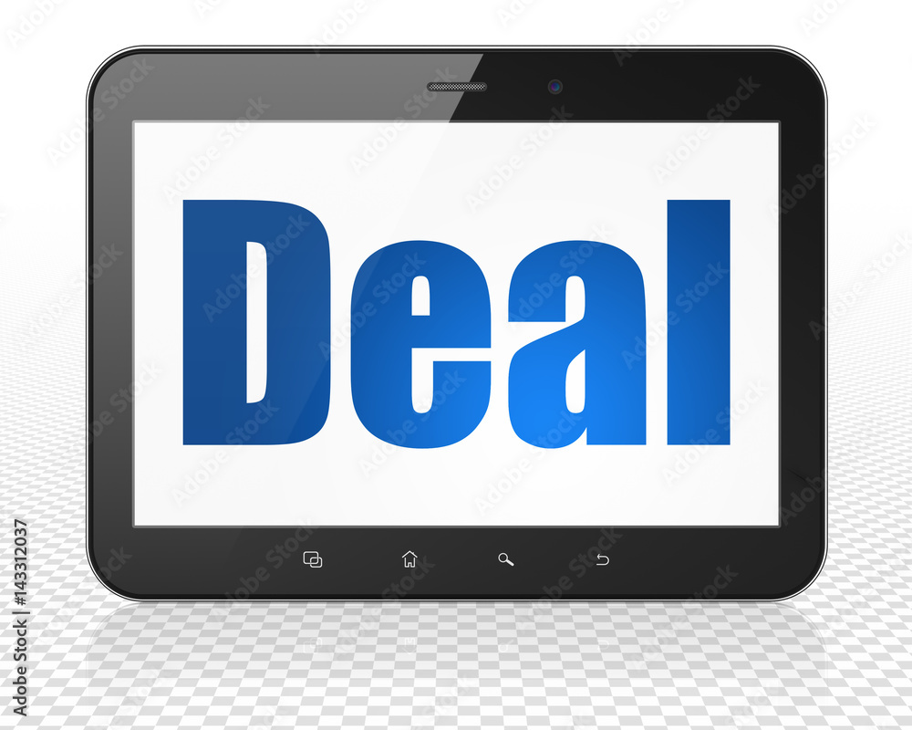 Business concept: Tablet Pc Computer with Deal on display