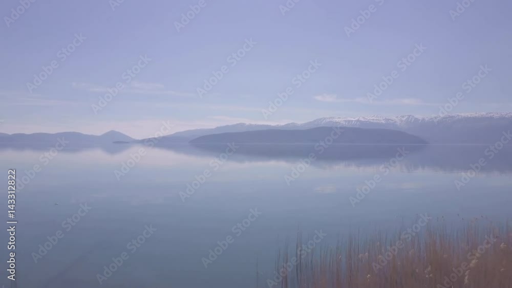 lake prespa in macedonia, drone wiev lake prespa in macedonia, drone wiev