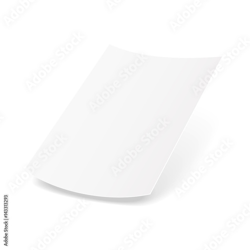Blank Paper Leaflet, Flyer, Broadsheet, Flier, Follicle, Leaf With Shadows. On White Background Isolated. Mock Up Template Ready For Your Design. Vector EPS10