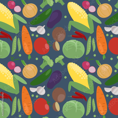 Flat vegetables pattern